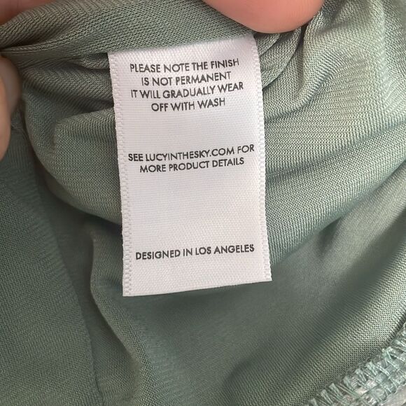 NWOT Lucy in the Sky Halter Ruched Mini Dress Green Size Small - Picture 12 of 12